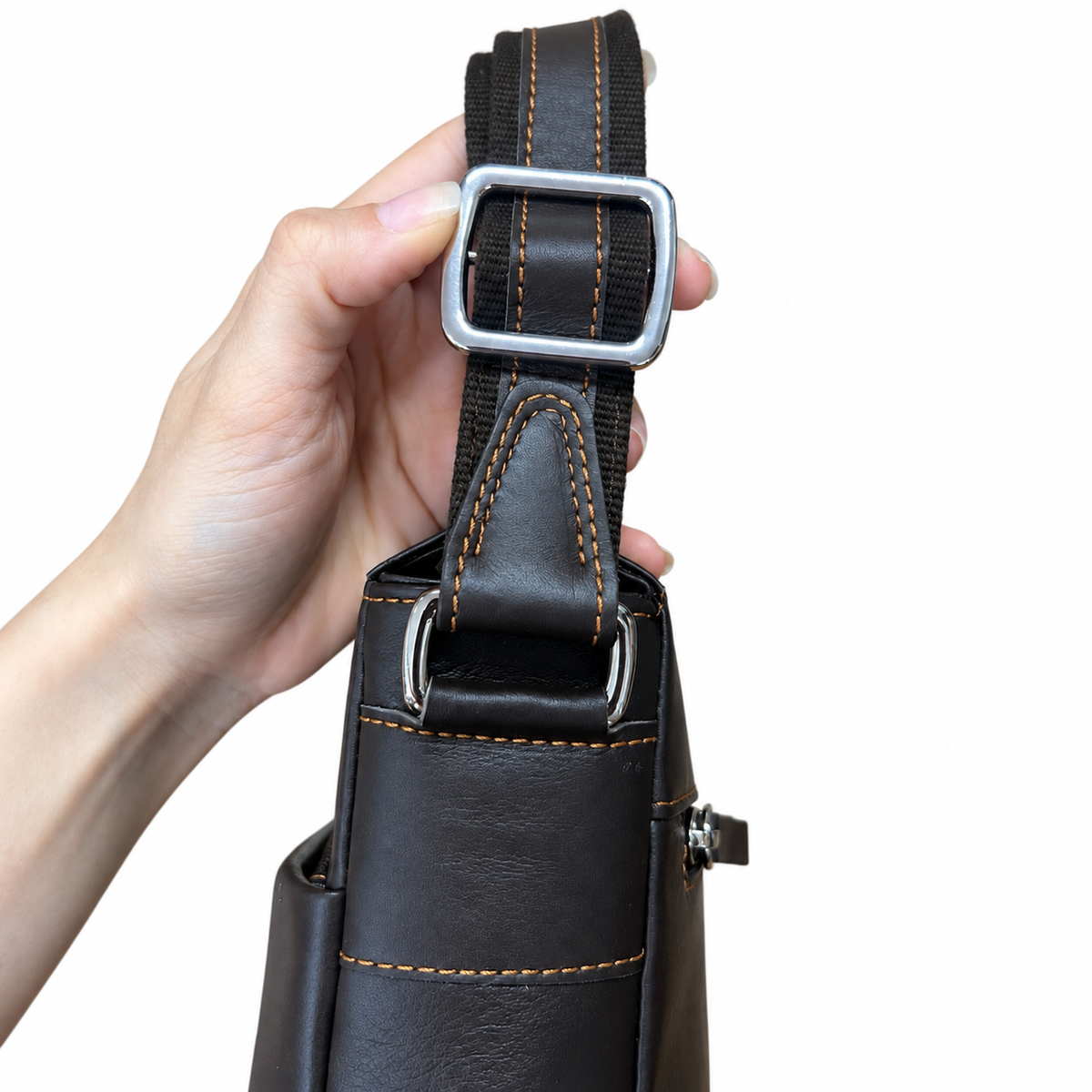 Bandolera de Hombre Grande en Cuero Natural — CU88 Ubrique