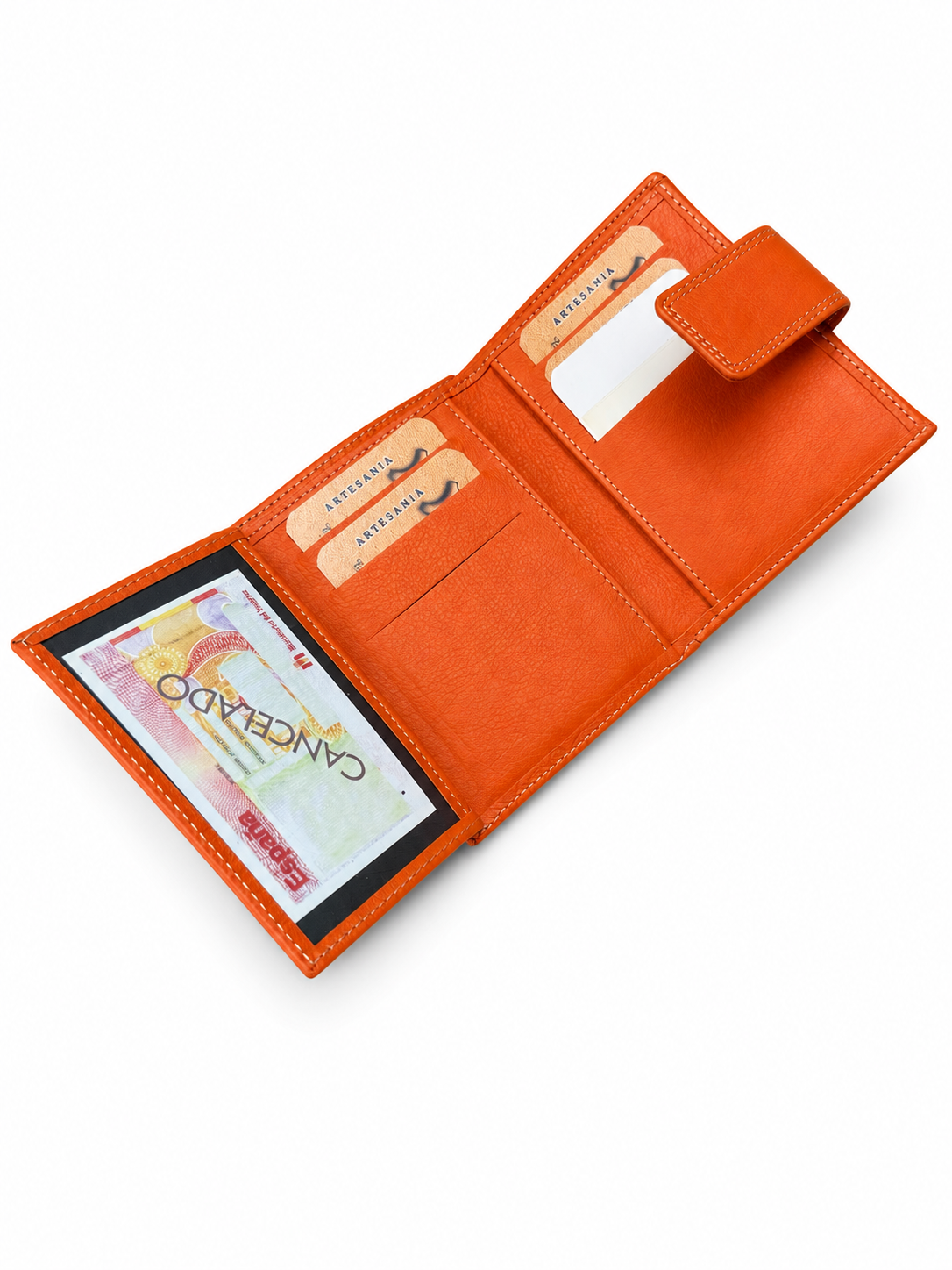 Cartera de piel BILL Peque – Grabado Floral