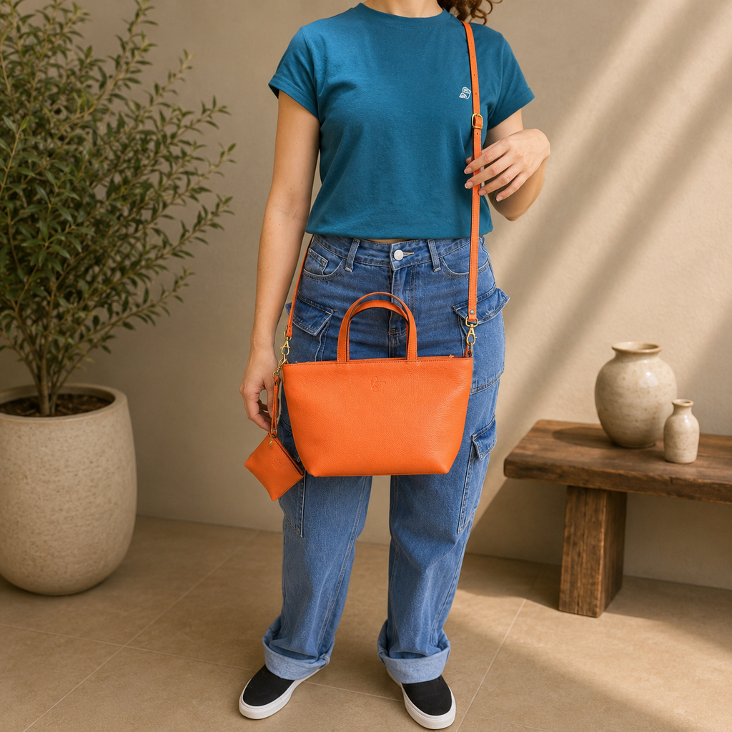 Bolso Mini de Cuero Artesanal con Bandolera