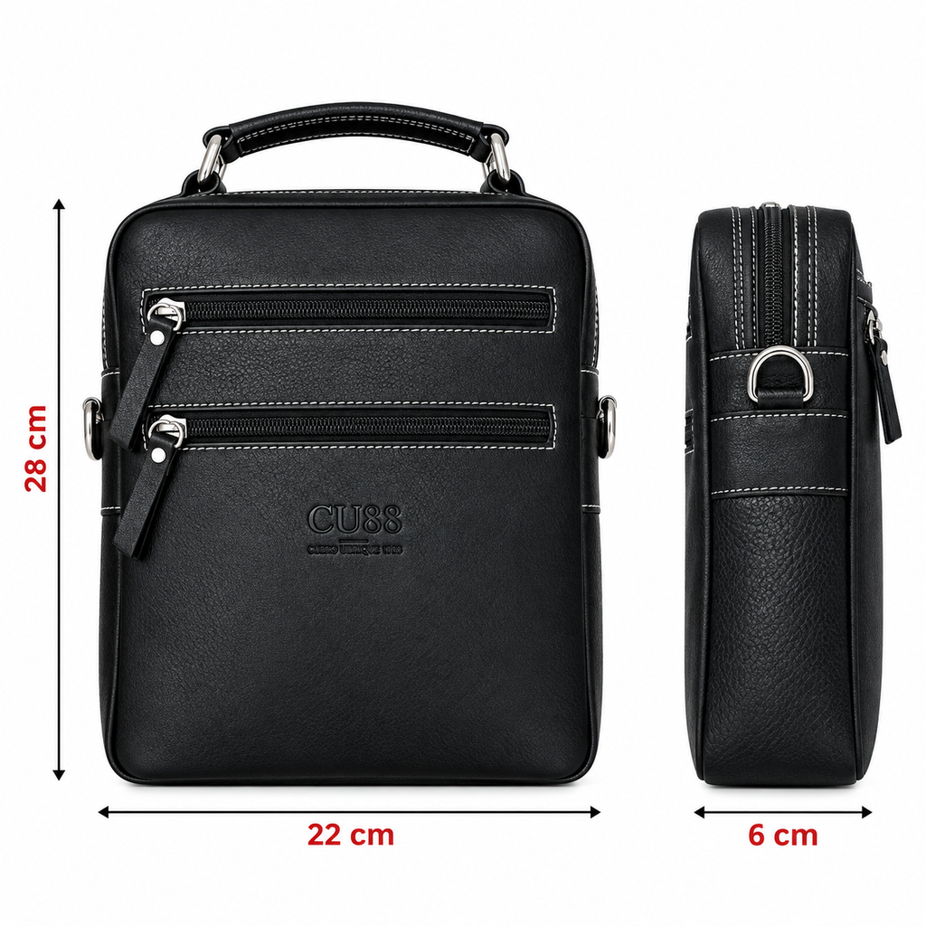 Bolso bandolera de hombre negro Ébano | CU88