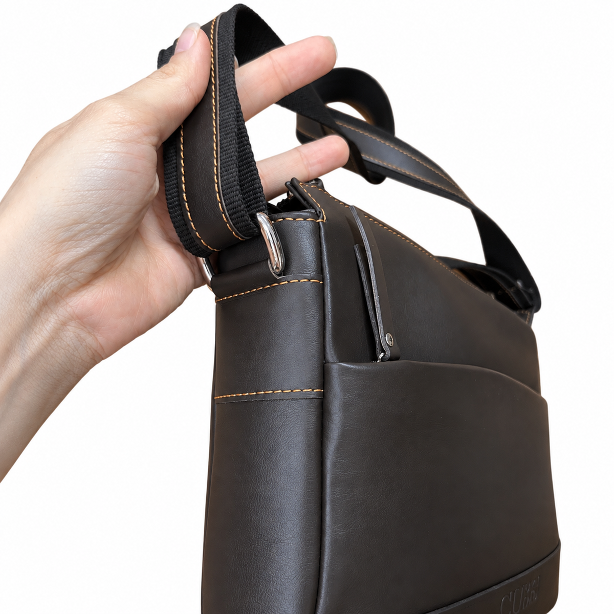 Bandolera de Hombre Grande en Cuero Natural — CU88 Ubrique