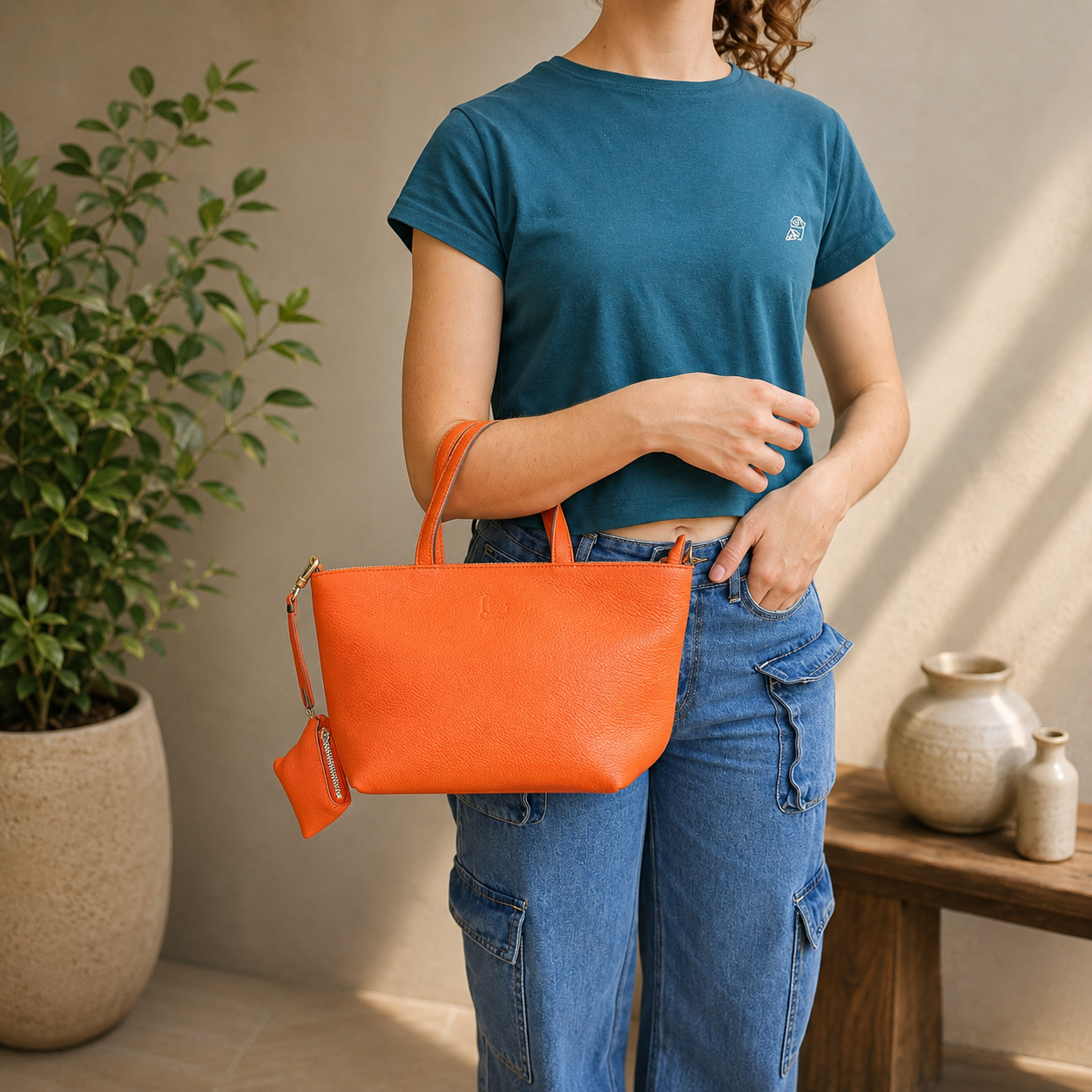 Bolso Mini de Cuero Artesanal con Bandolera
